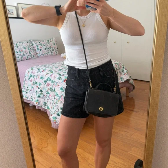 Vintage Coach Casino Bag 9924 Black Crossbody Leather Turn-Lock Top-Handle - Picture 2 of 9